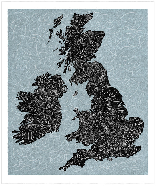 British Isles Map, Light Background
